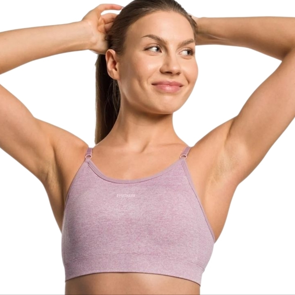 Gymshark | Women's Classic Light Pink/Purple Light Hold Sports Bra (Size Medium)